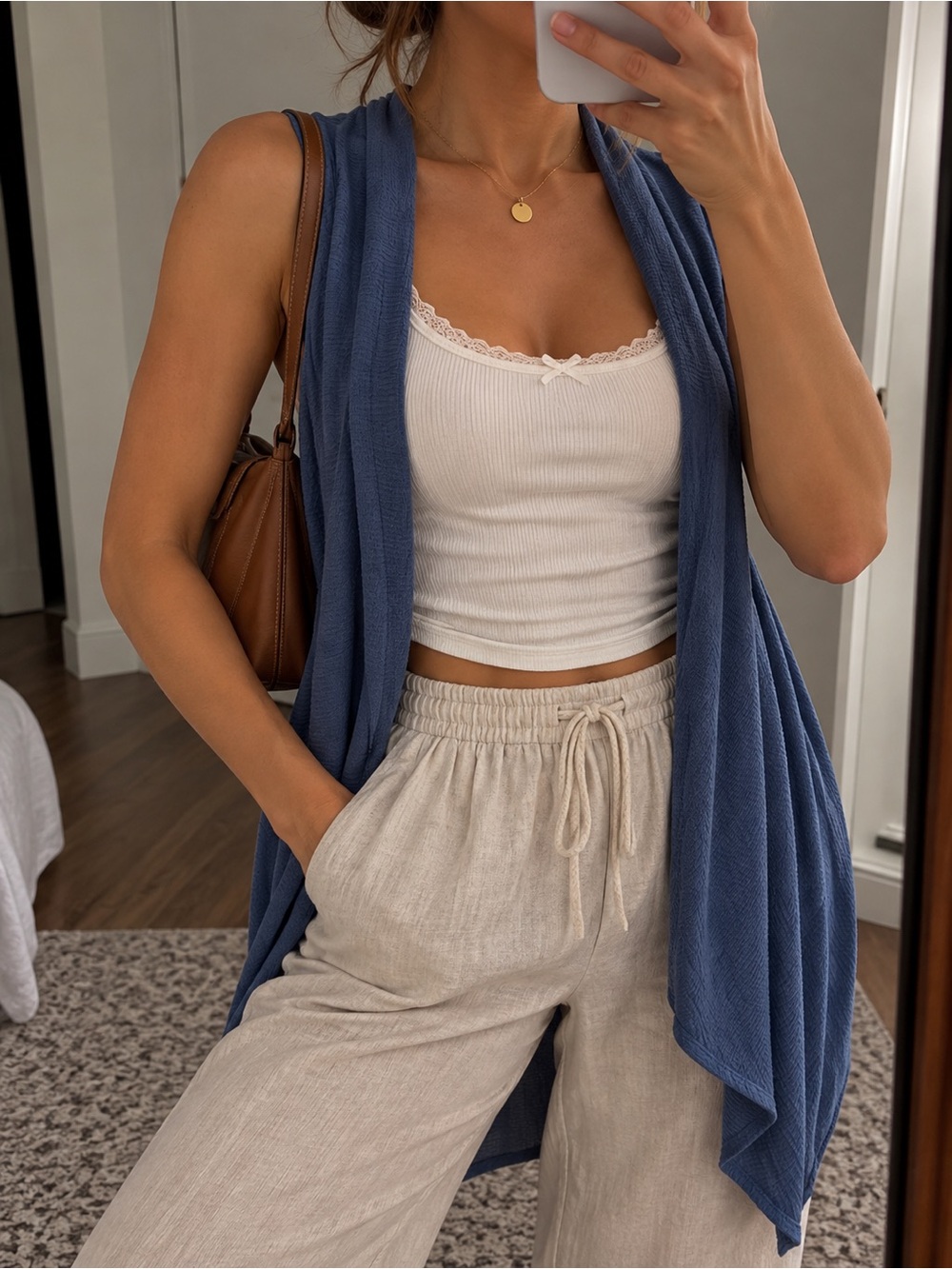 two-one-two new york Women’s Blue Knit Sweater Vest